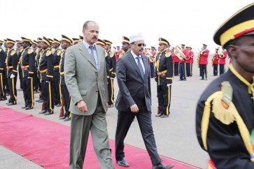 Eritrea's President Isaias Afwerki (L) walks besides the Somalia's President Mohamed Abdullahi Mohamed during a welcoming ceremony upon his arrival for a three-day visit to Eritrea, in Asmara, Eritrea July 28, 2018. Courtesy of the office of President of the Republic of Somalia/Handout via REUTERS ATTENTION EDITORS - THIS IMAGE WAS PROVIDED BY A THIRD PARTY. NO ARCHIVES, NO RESALES.