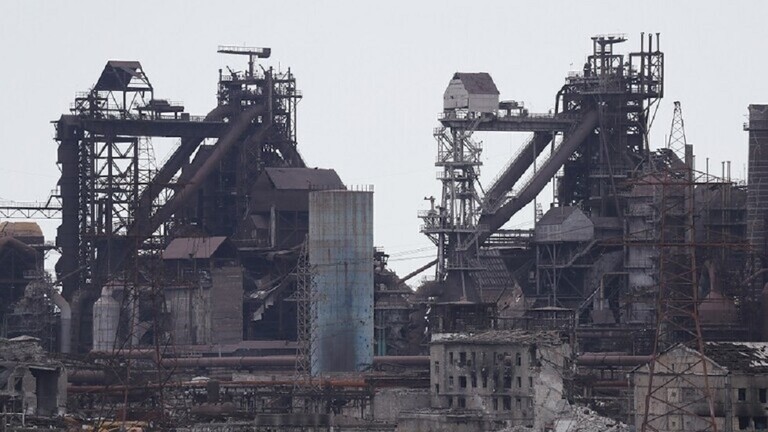 جانب من مصنع آزوفستال في ماريوبول