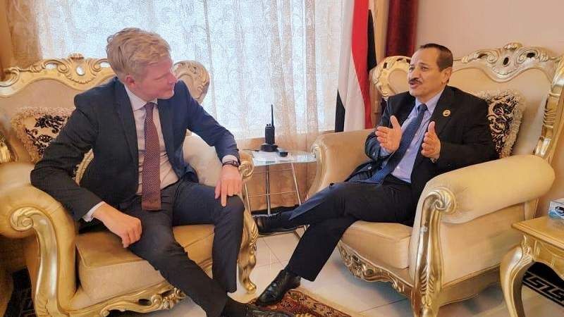 وزير الخارجية اليمني هشام شرف عبد الله يلتقي المبعوث الأممي في اليمن هانس غروندبرغ ويستعرض معه الجهود والمساعي الأممية لتمديد الهدنة الحالية