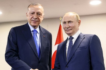 الرئيس الروسي فلاديمير بوتين ونظيره التركي رجب طيب اردوغان