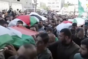 تشييع شهداء حريق مخيم جباليا بقطاع غزة