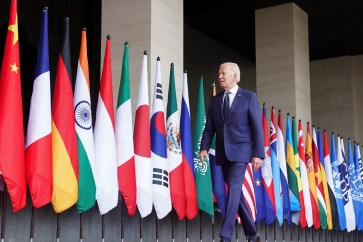 US President Joe Biden arrives for the G20 leaders' summit in Nusa Dua, on the Indonesian resort island of Bali on November 15, 2022. (Photo by KEVIN LAMARQUE / POOL / AFP)