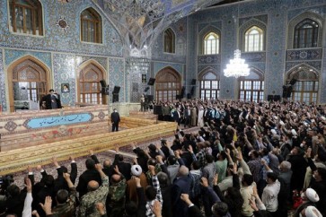 الإمام السيد علي الخامنئي يلقي خطاب في مقام الإمام الرضا (ع) بمناسبة عيد النيروز بدء العام الإيراني الجديد