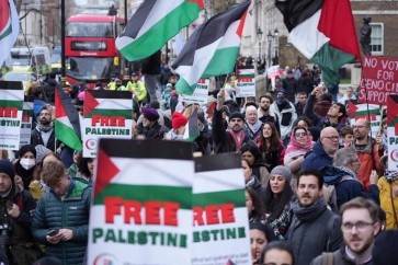 تظاهرة حاشدة في بريطانيا للمطالبة بوقف العدوان على غزة