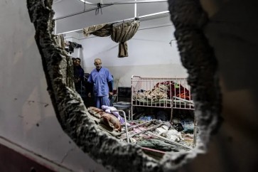 حدى غرف مستشفى ناصر بعد تعرضها لقصف إسرائيلي (الفرنسية)